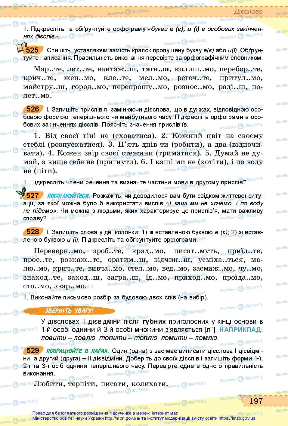 Підручники Українська мова 6 клас сторінка 197