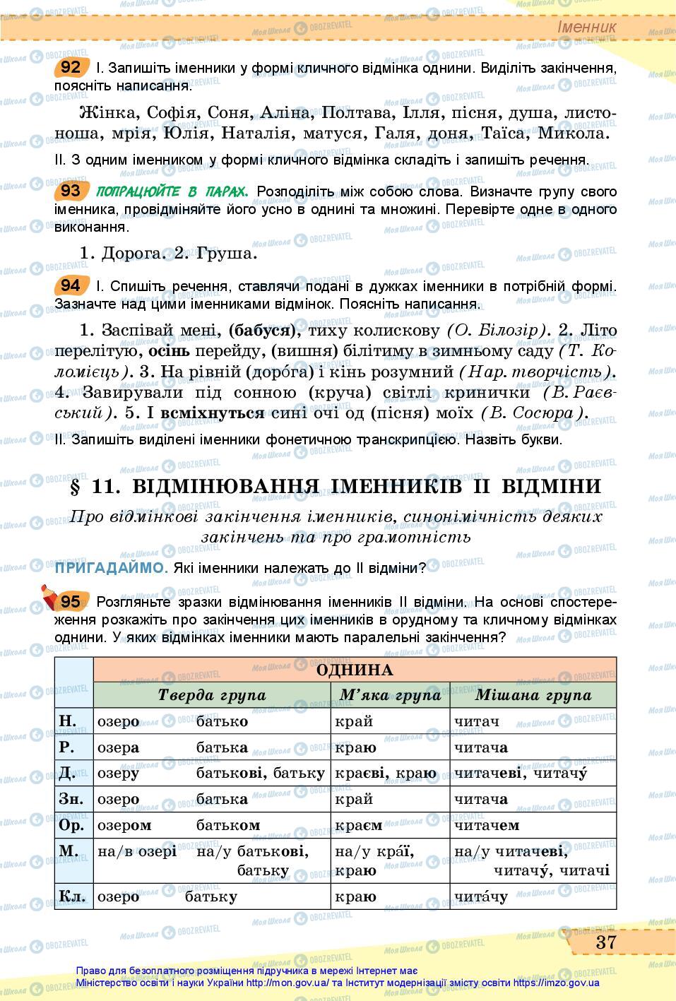 Підручники Українська мова 6 клас сторінка 37