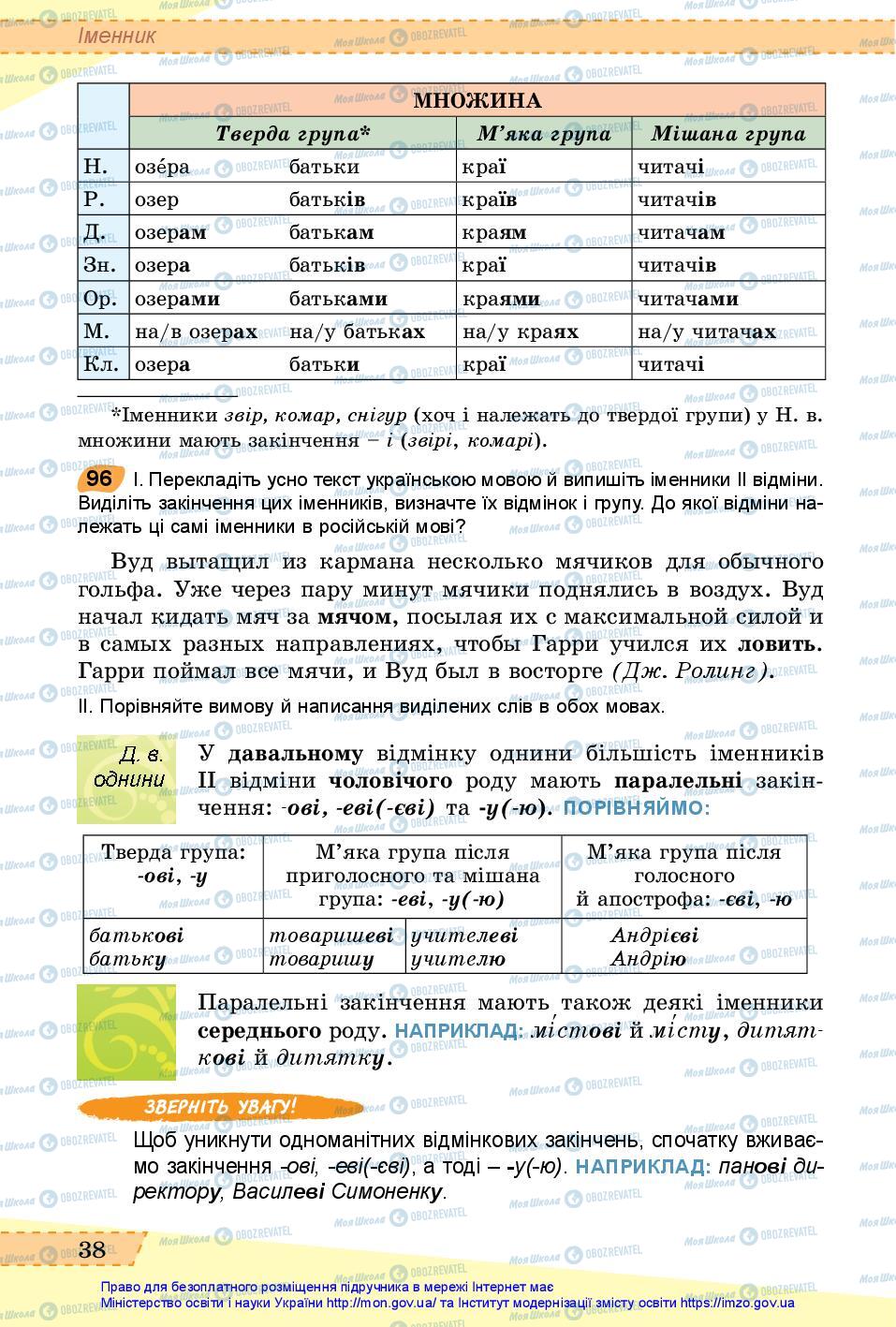 Учебники Укр мова 6 класс страница 38