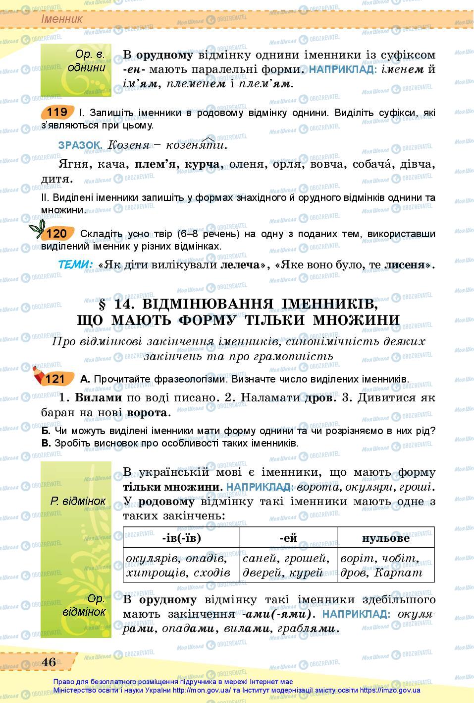 Учебники Укр мова 6 класс страница 46
