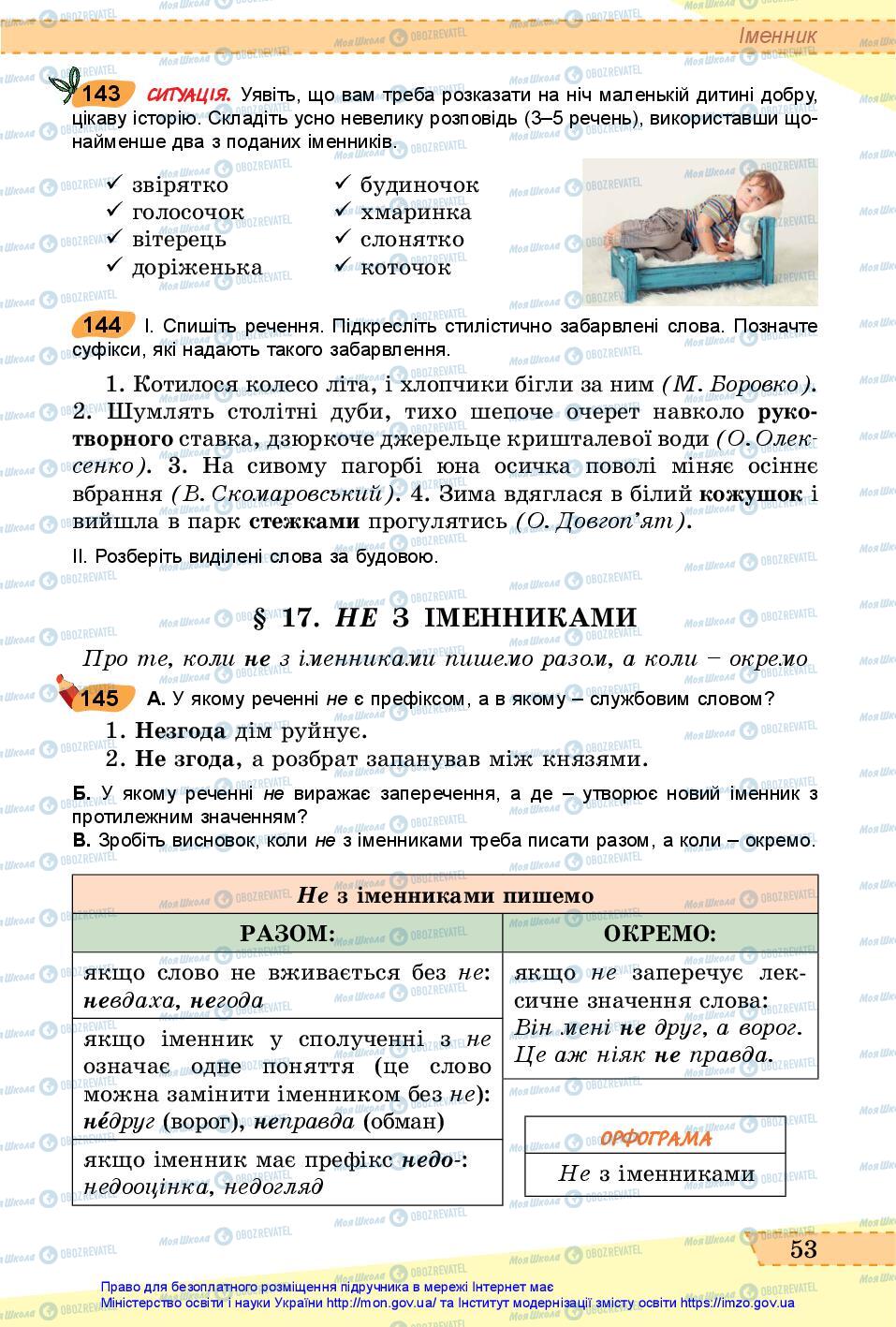 Підручники Українська мова 6 клас сторінка 53