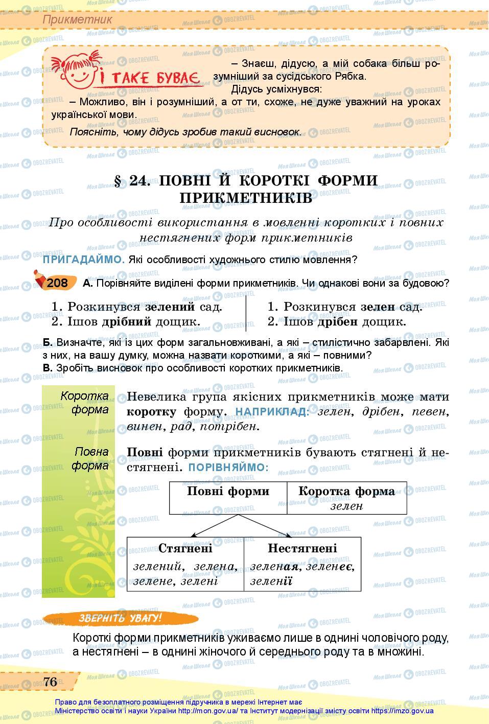 Підручники Українська мова 6 клас сторінка 76