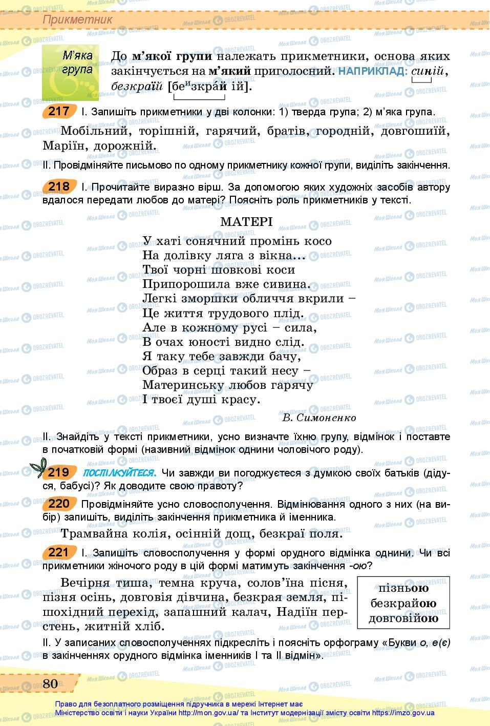 Підручники Українська мова 6 клас сторінка 80