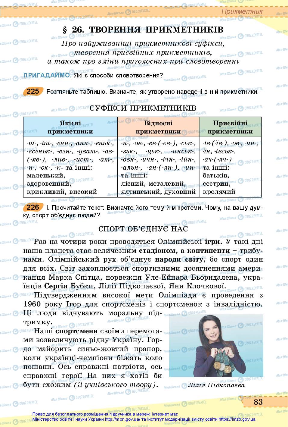 Підручники Українська мова 6 клас сторінка 83