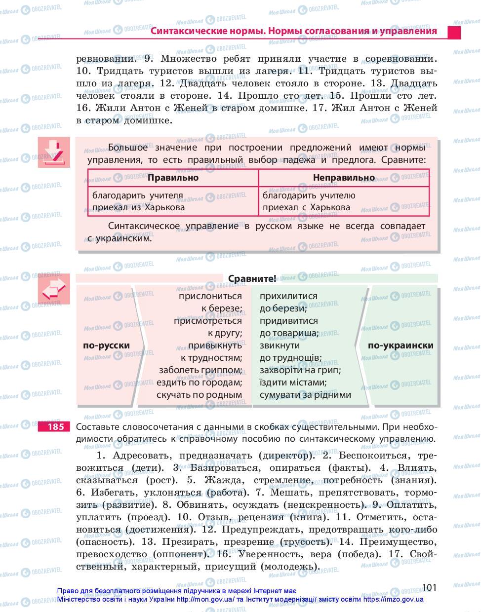 Підручники Російська мова 11 клас сторінка 101