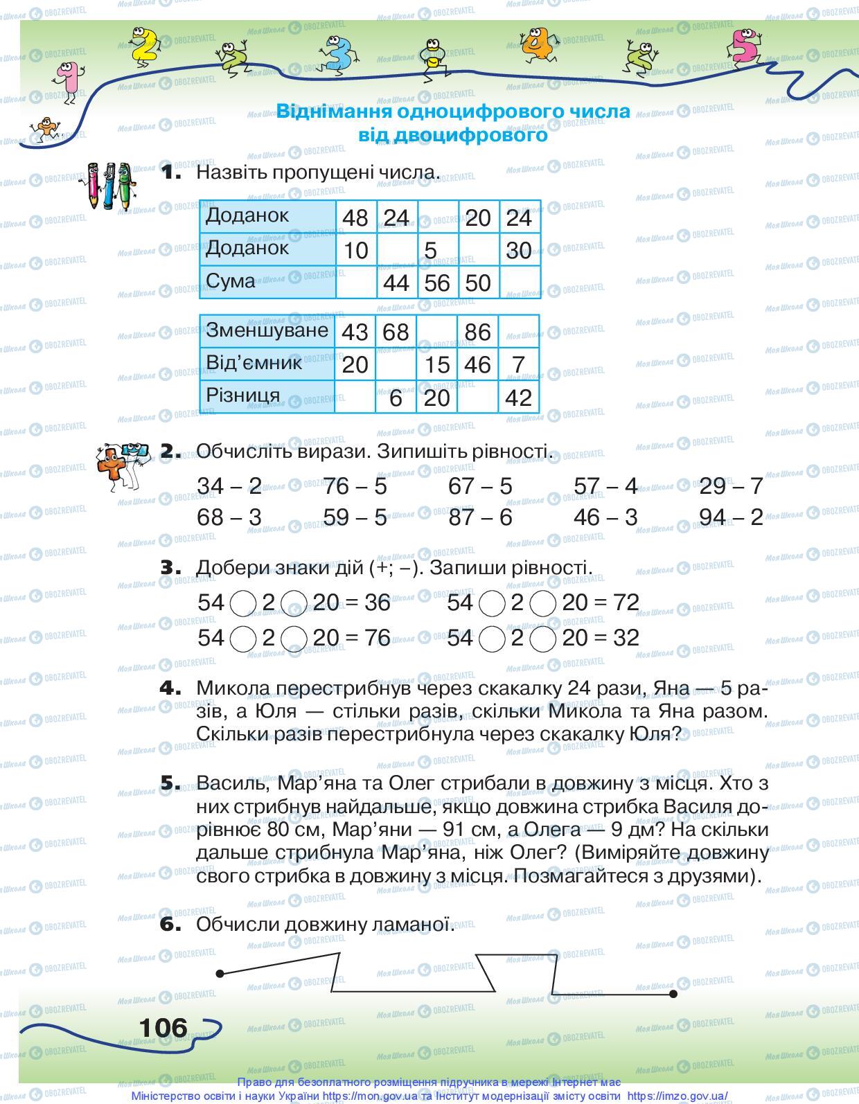 Учебники Математика 1 класс страница 106