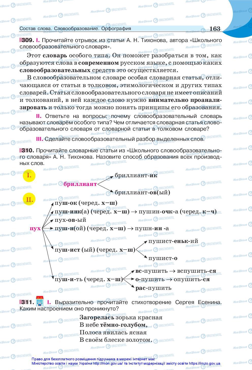 Підручники Російська мова 5 клас сторінка 163