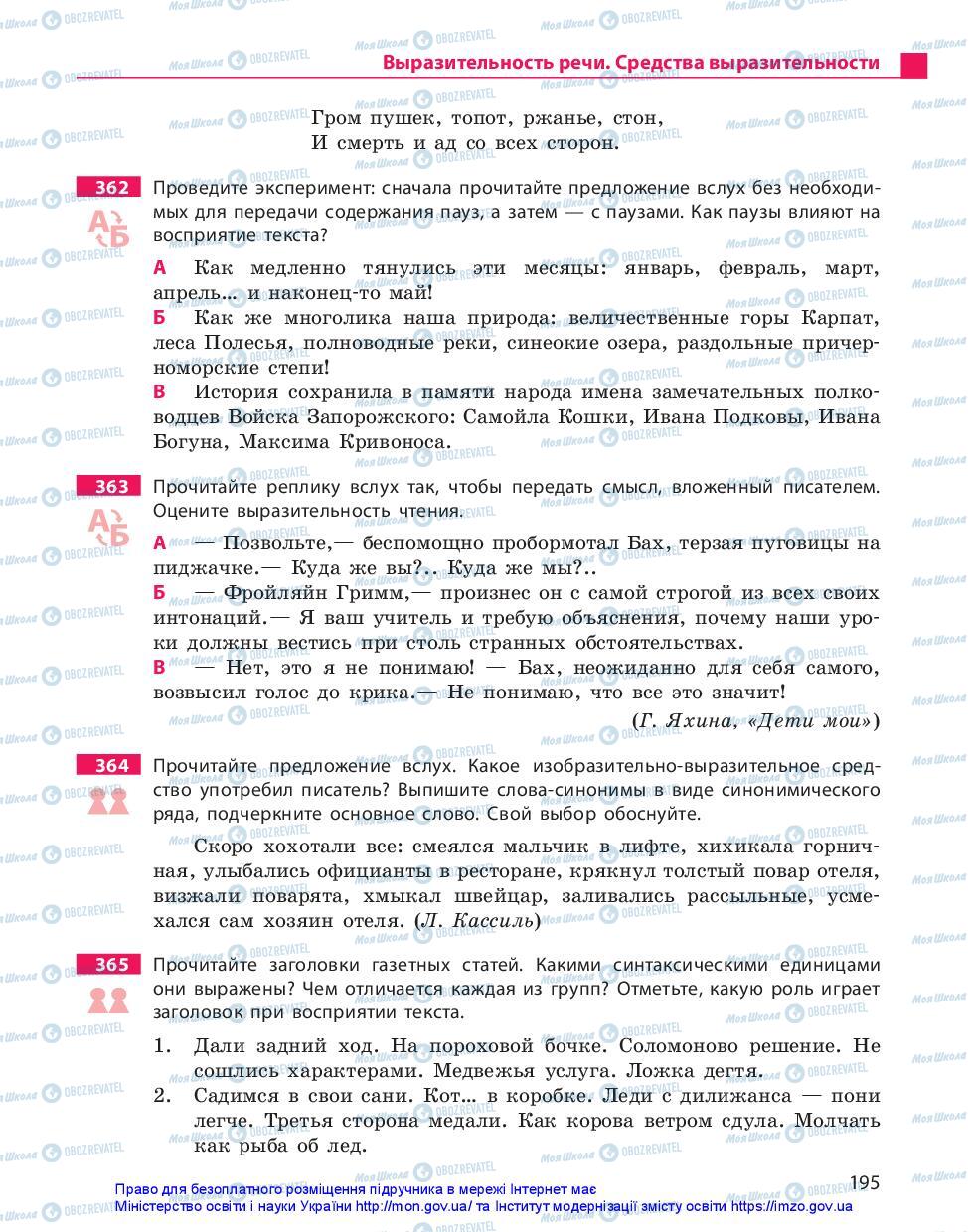 Підручники Російська мова 11 клас сторінка 195