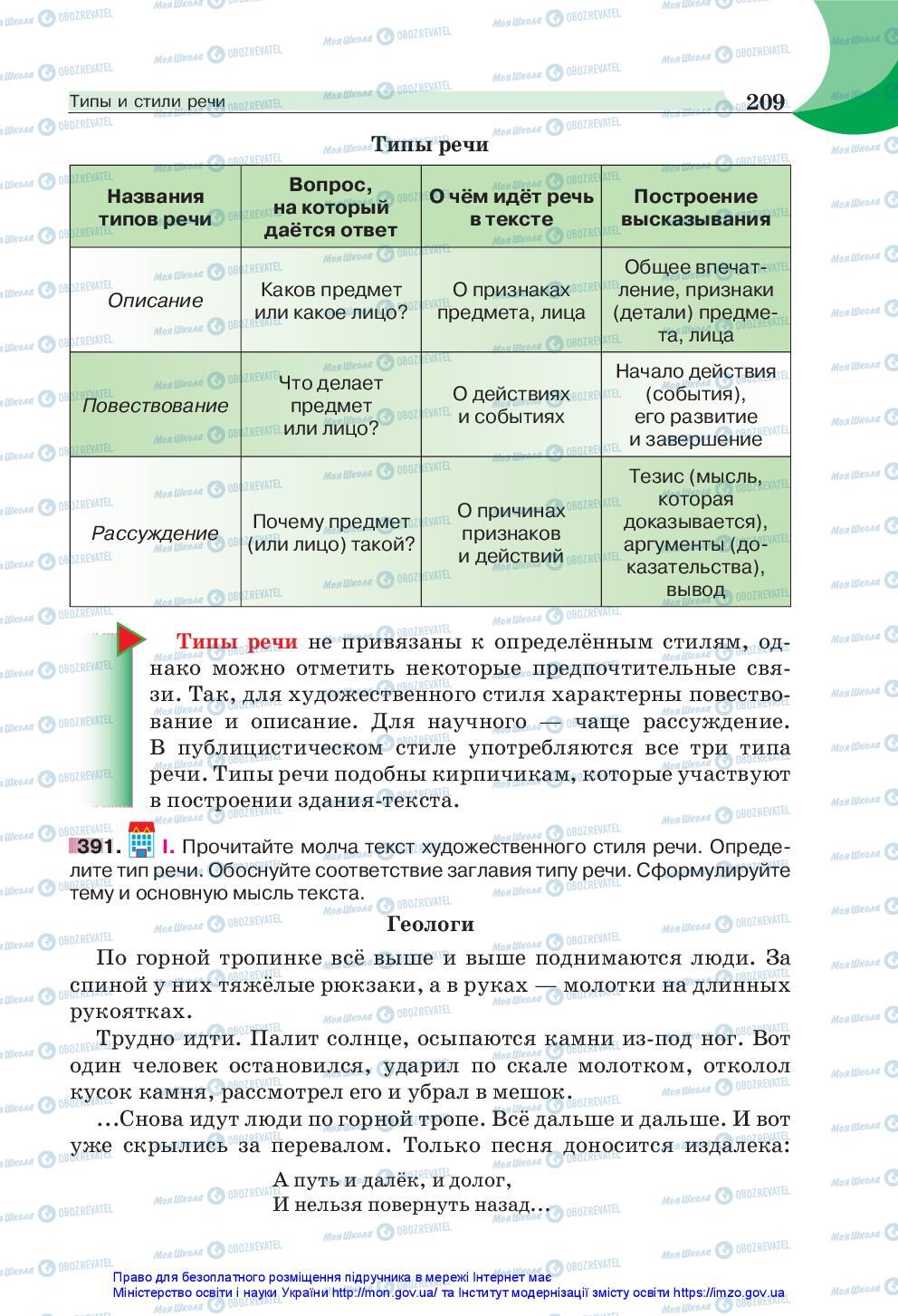 Учебники Русский язык 5 класс страница 209