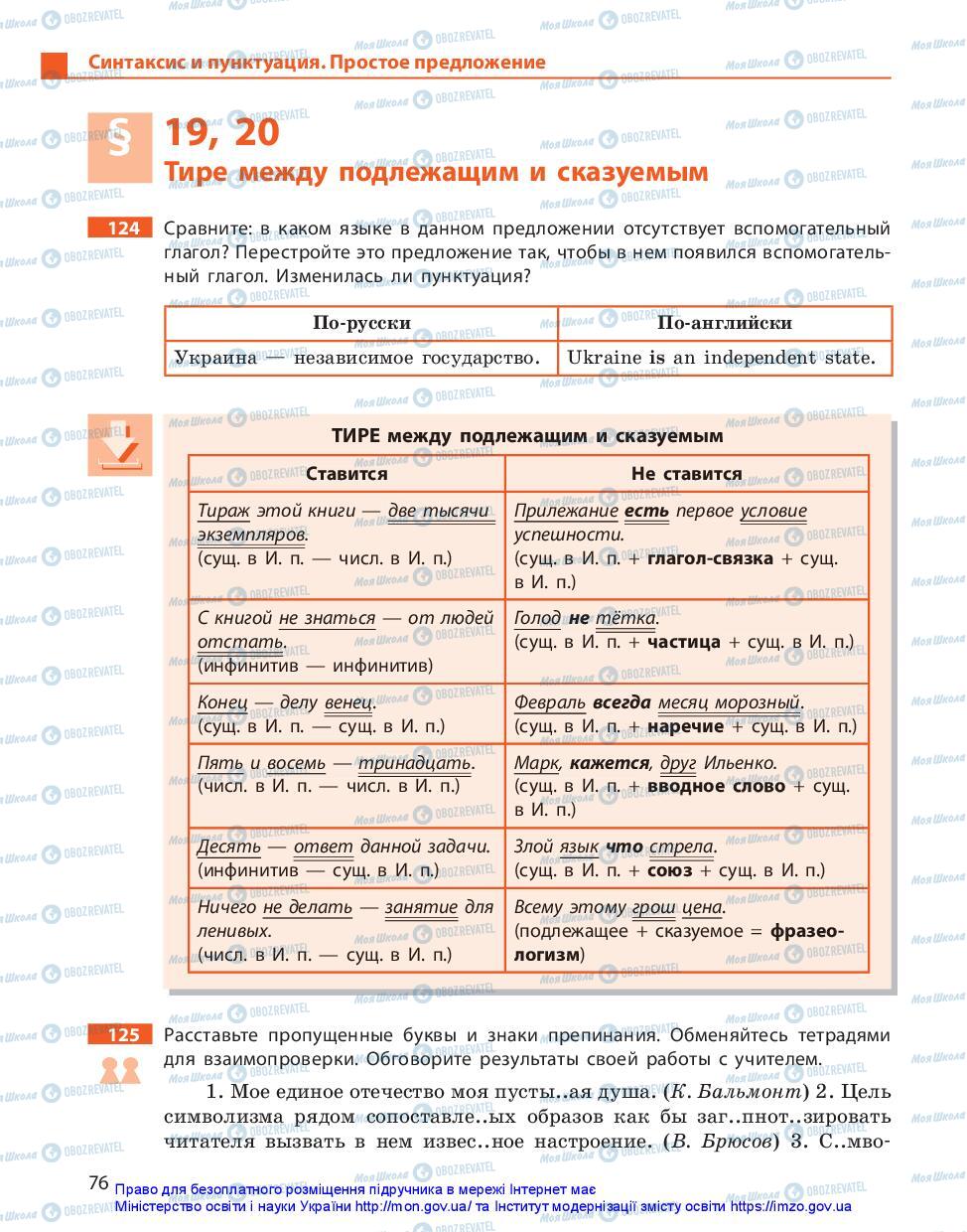 Підручники Російська мова 11 клас сторінка 76