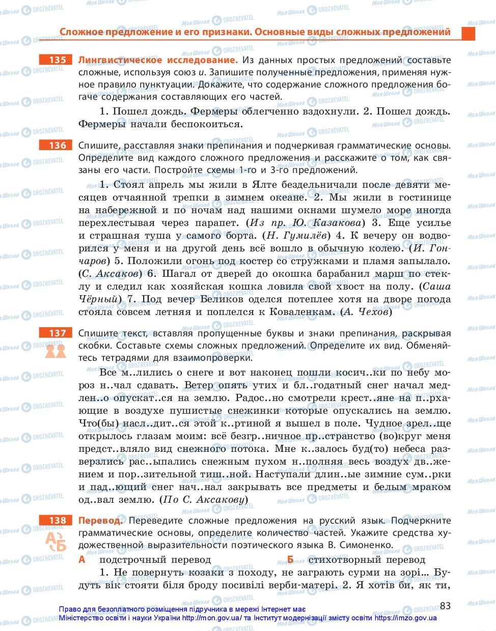 Учебники Русский язык 11 класс страница 83