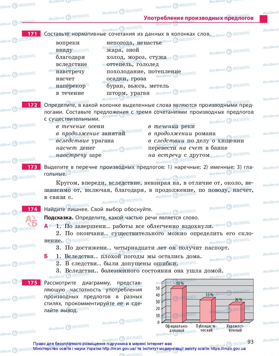 Підручники Російська мова 11 клас сторінка 93