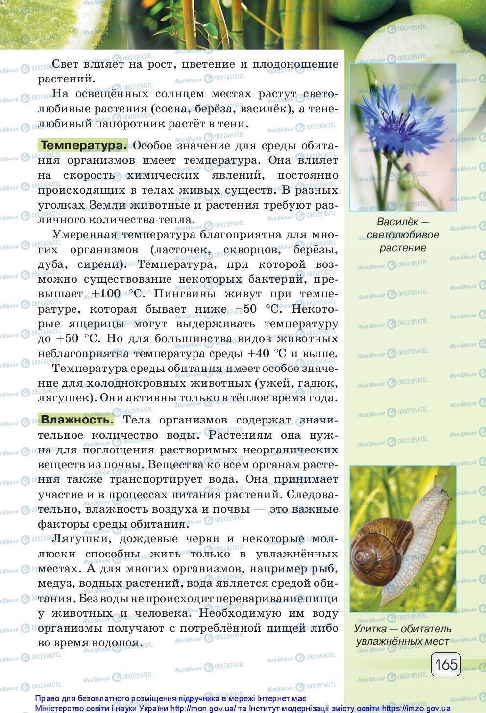 Підручники Природознавство 5 клас сторінка 165