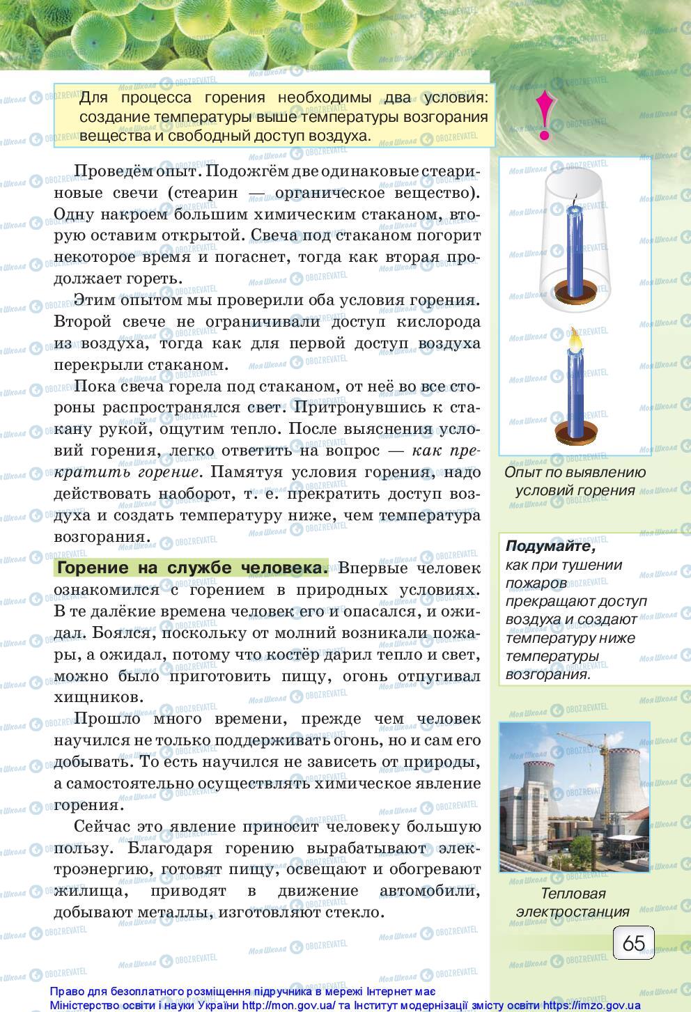 Підручники Природознавство 5 клас сторінка 65