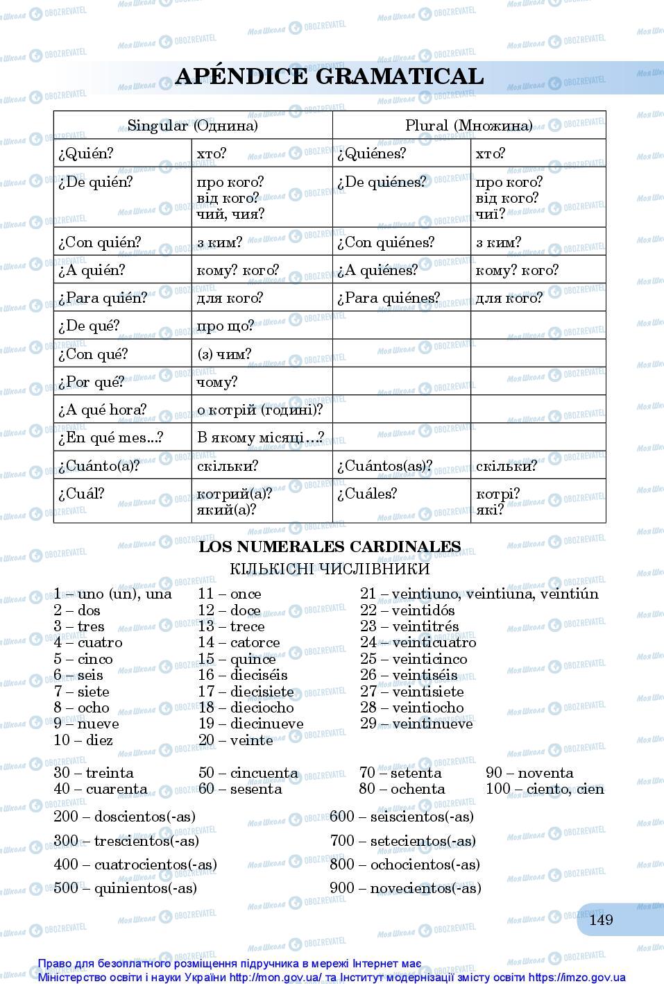 Підручники Іспанська мова 10 клас сторінка 149