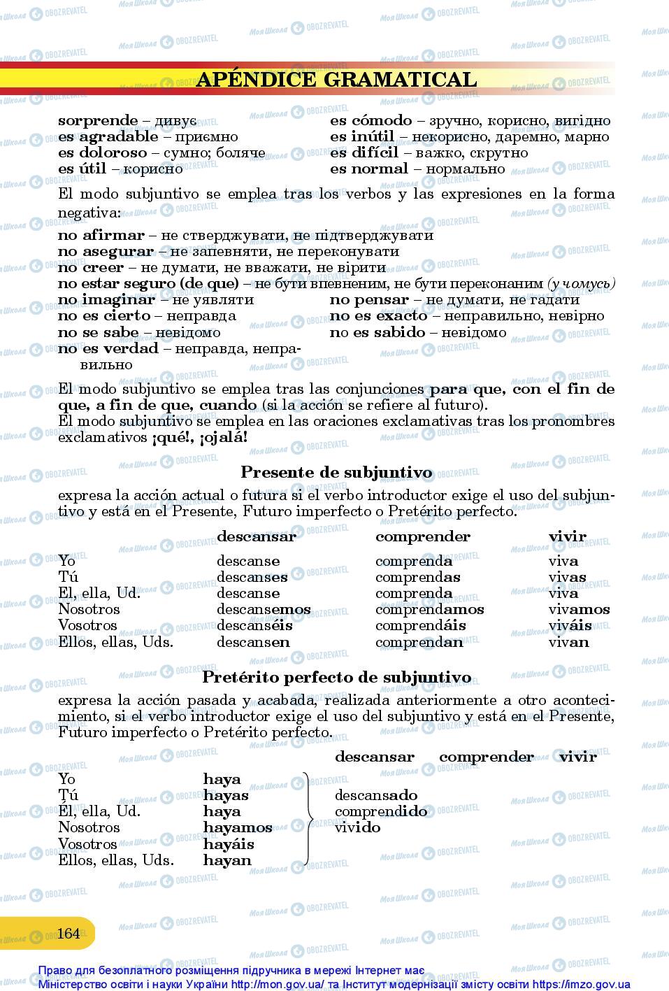 Учебники Испанский язык 10 класс страница 164
