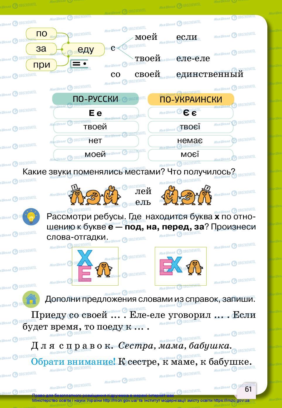 Учебники Русский язык 2 класс страница 61