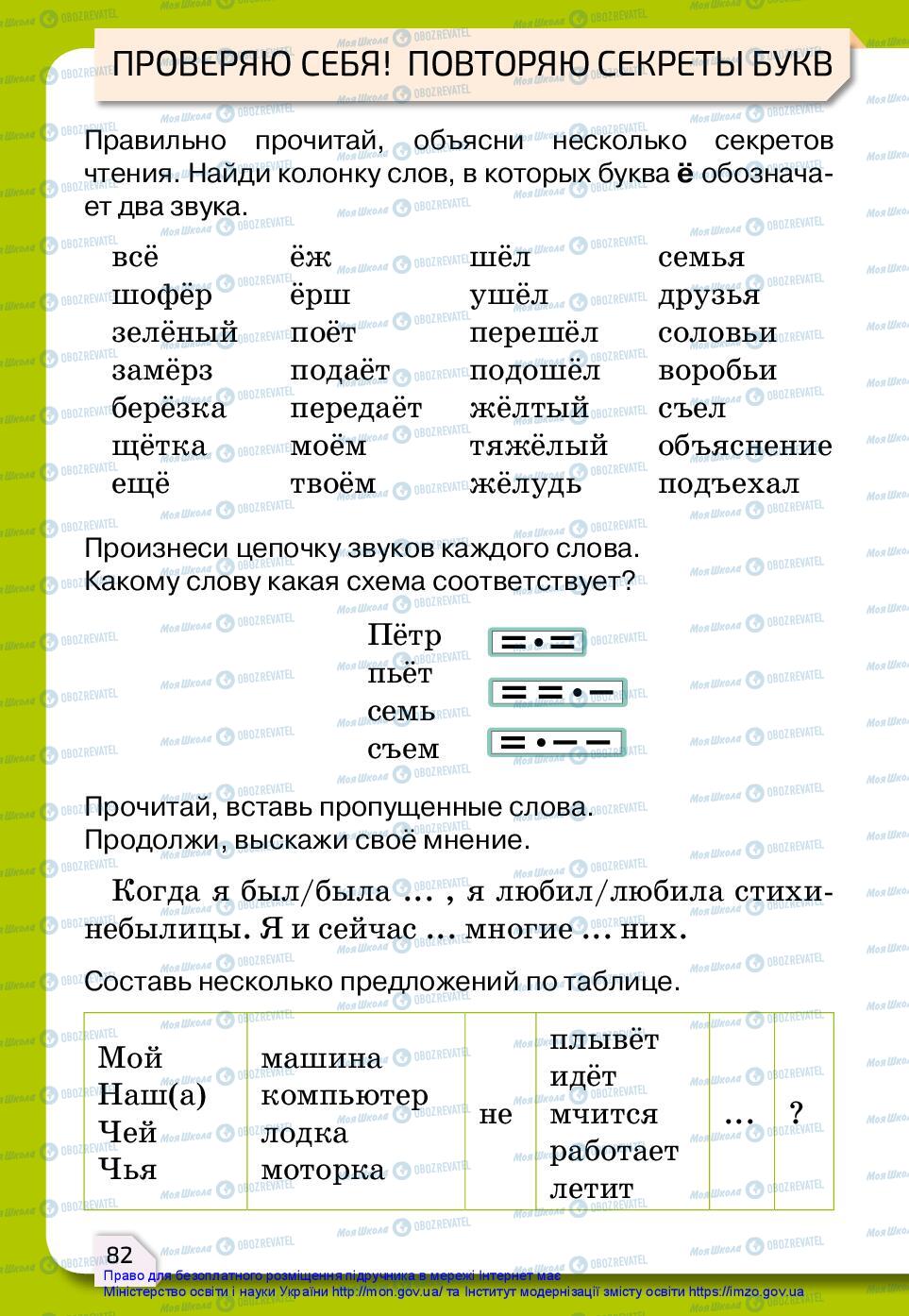 Підручники Російська мова 2 клас сторінка 82