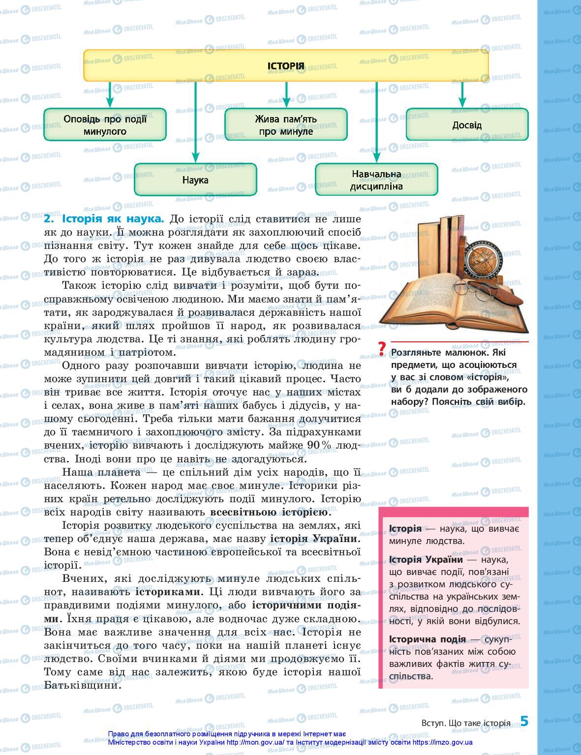 Підручники Історія України 5 клас сторінка 5
