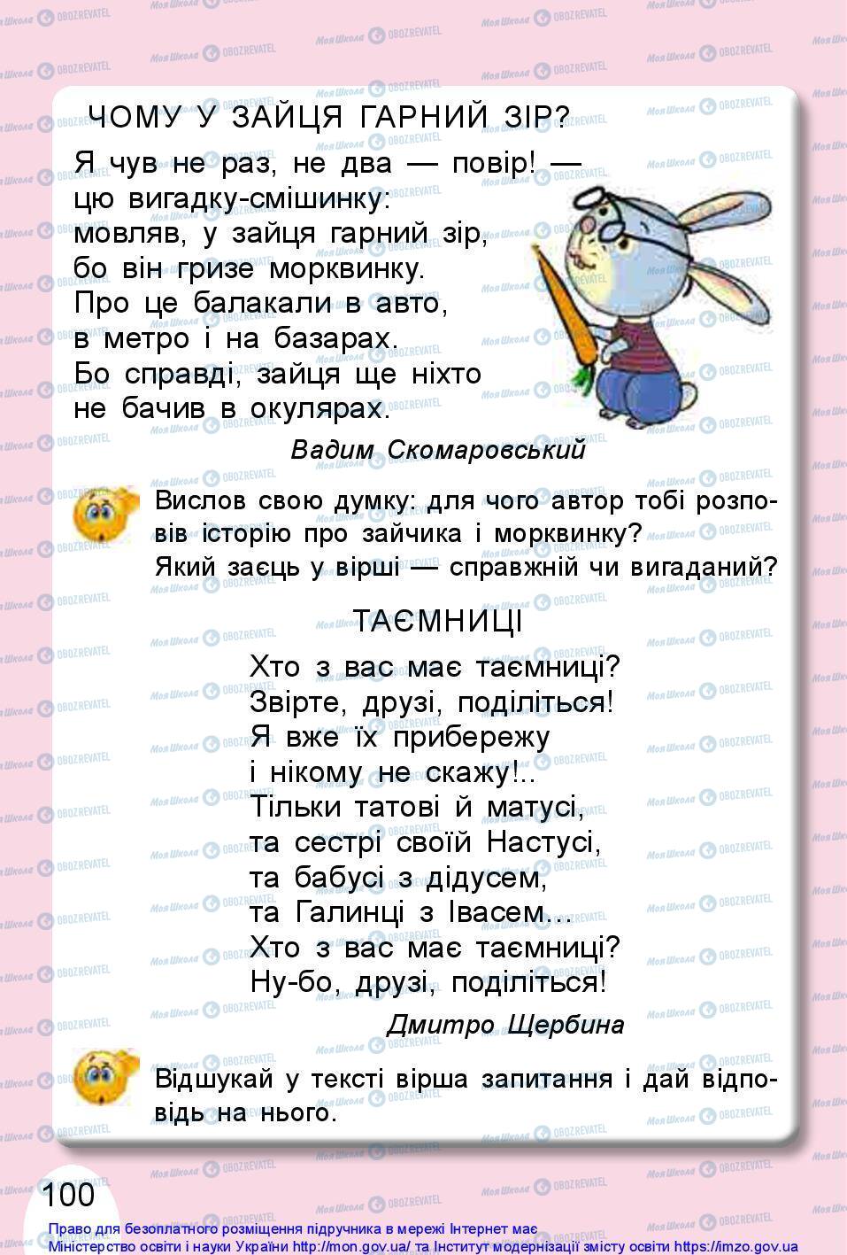 Підручники Українська мова 1 клас сторінка 100