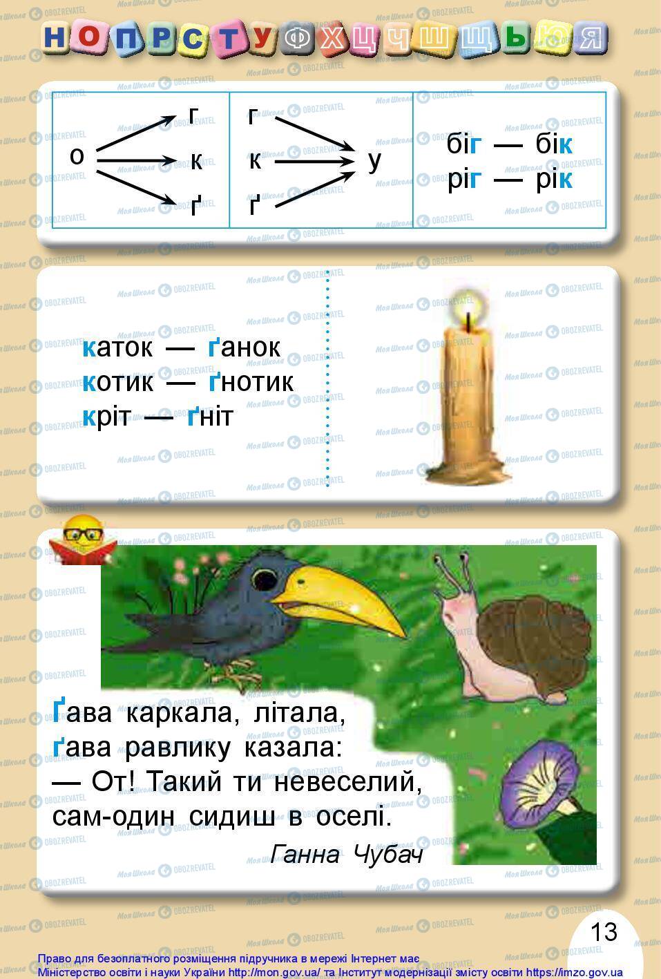 Учебники Укр мова 1 класс страница 13
