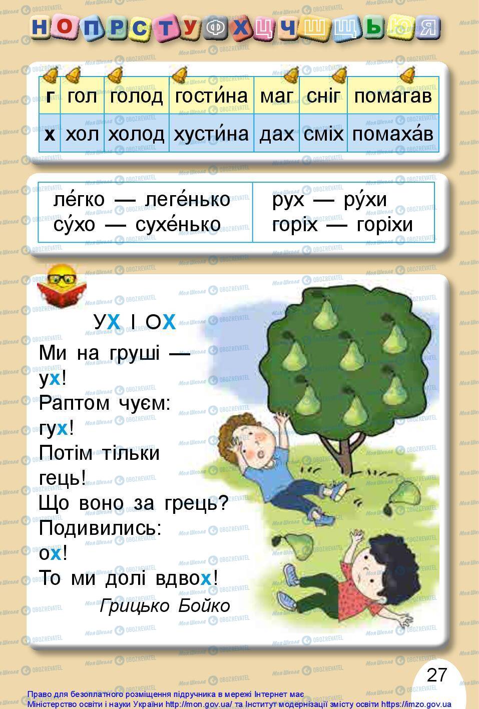 Учебники Укр мова 1 класс страница 27