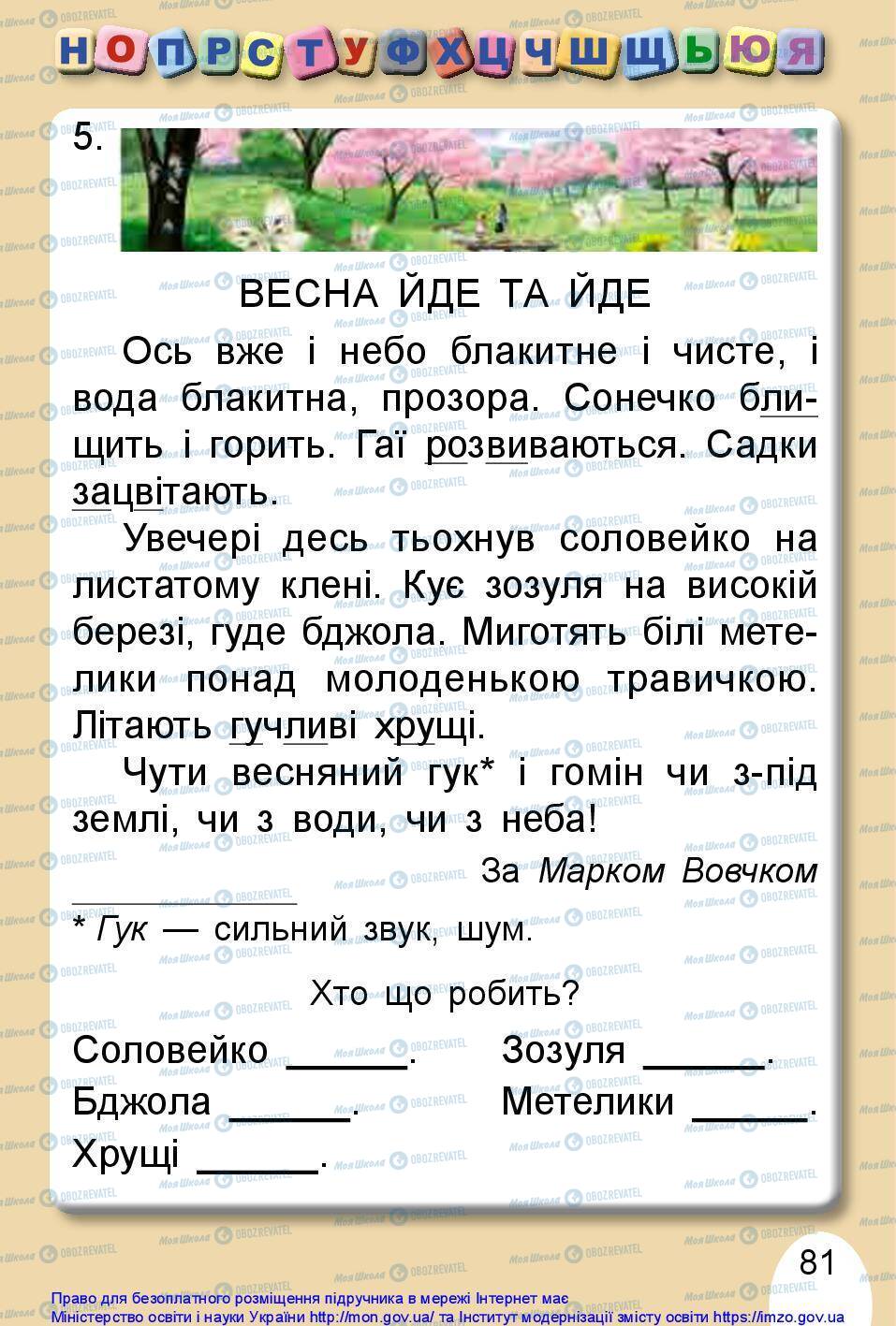 Учебники Укр мова 1 класс страница 81