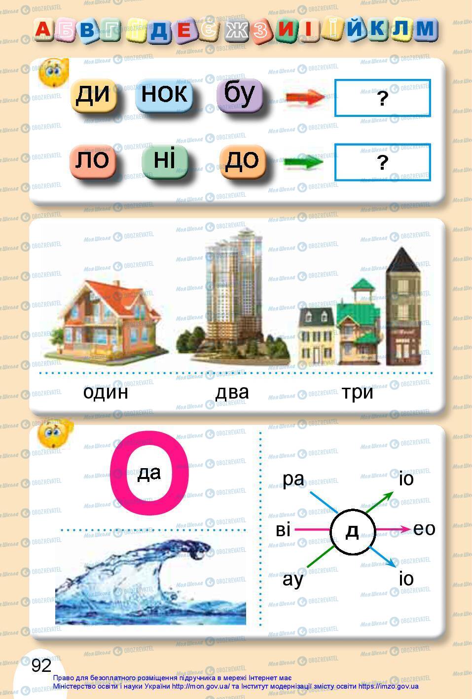 Підручники Українська мова 1 клас сторінка 92