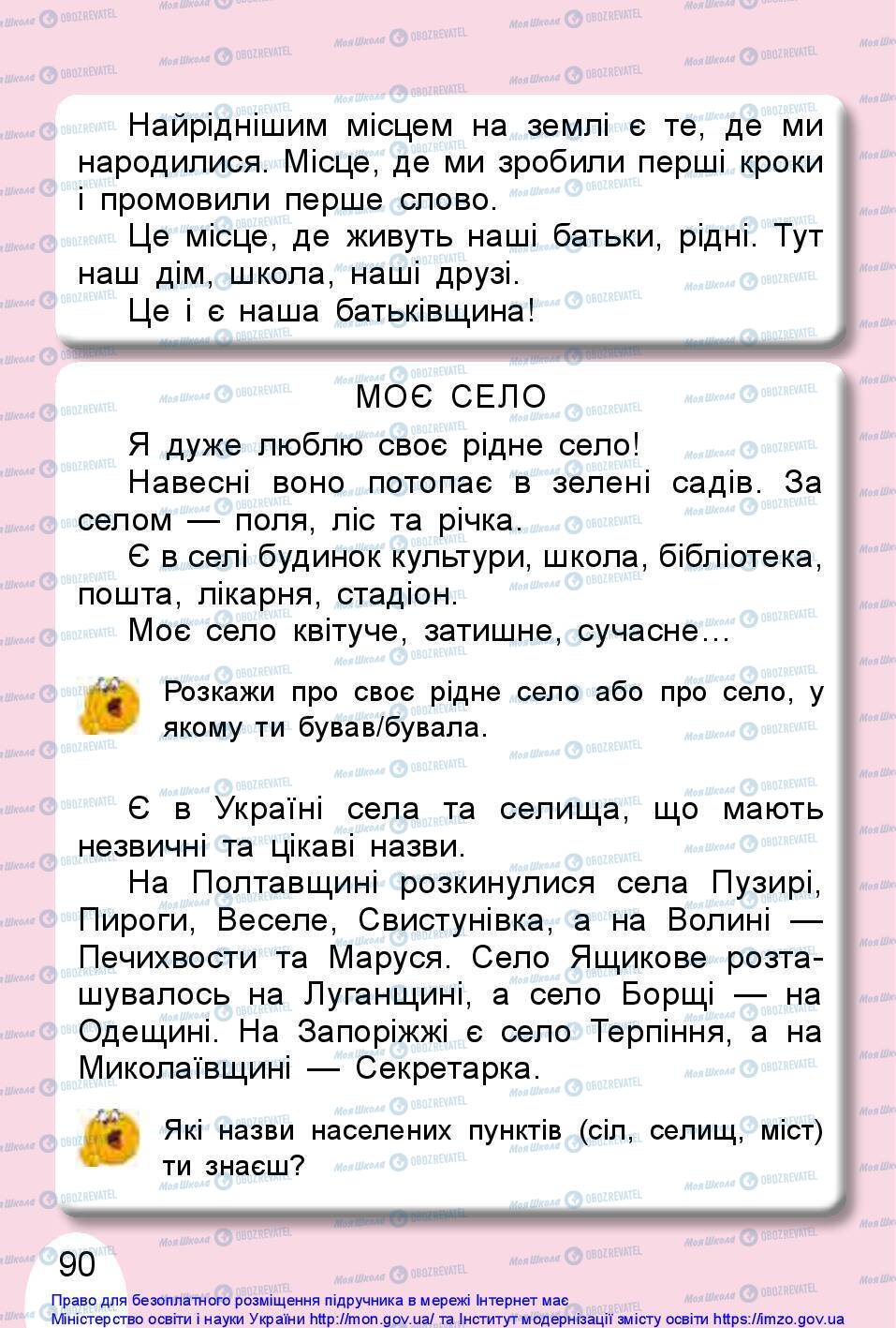 Підручники Українська мова 1 клас сторінка 90