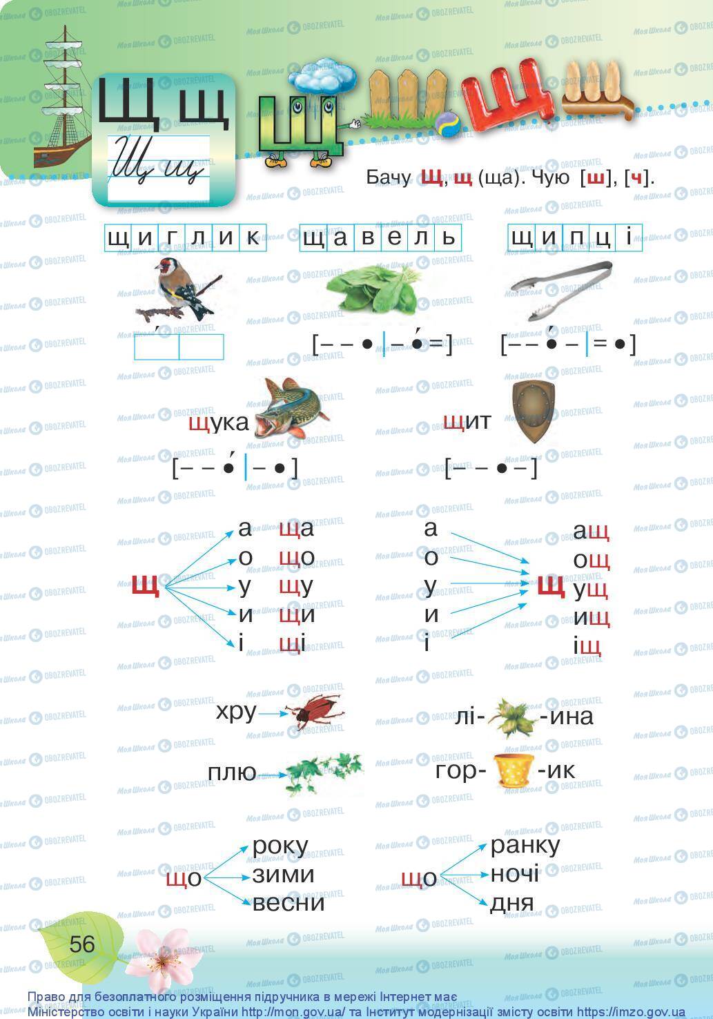 Підручники Українська мова 1 клас сторінка 56