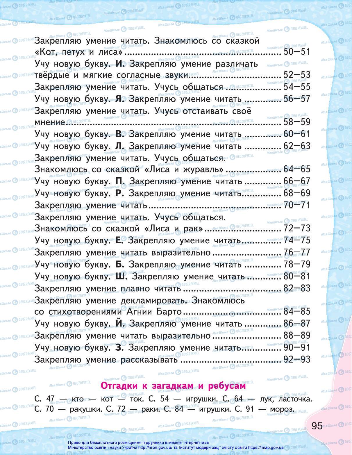 Підручники Російська мова 1 клас сторінка 95