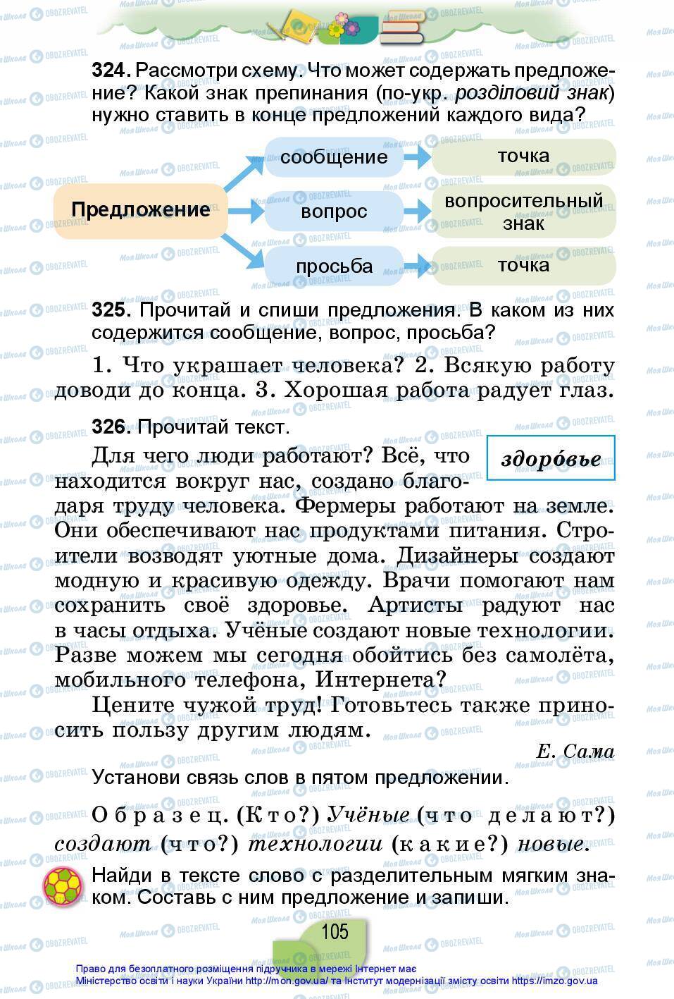 Підручники Російська мова 2 клас сторінка 105