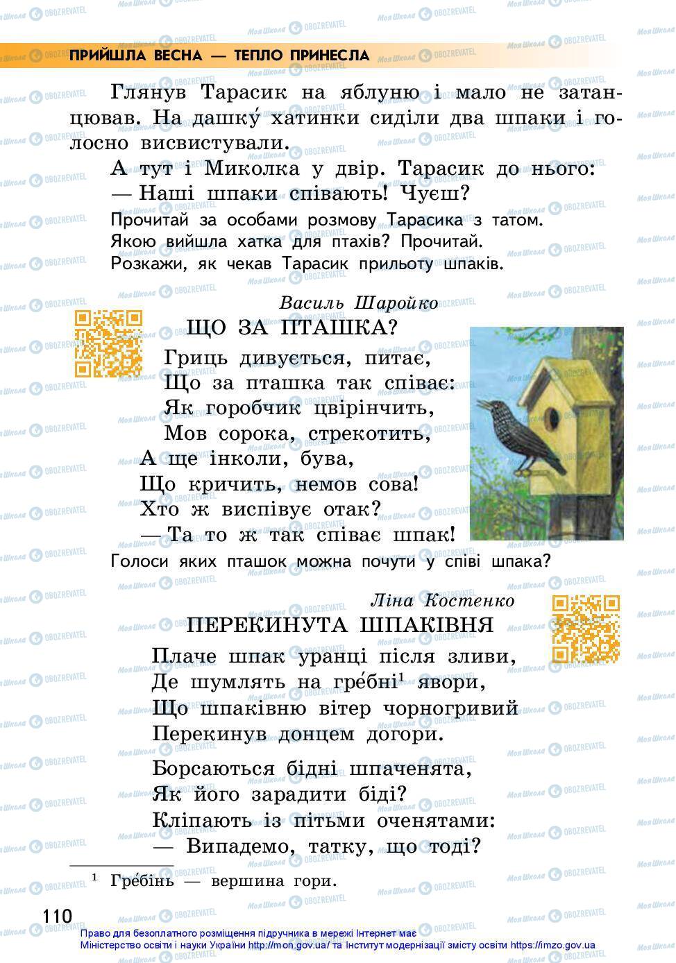 Підручники Українська мова 2 клас сторінка 110