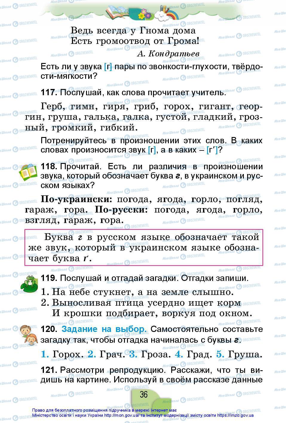 Підручники Російська мова 2 клас сторінка 36
