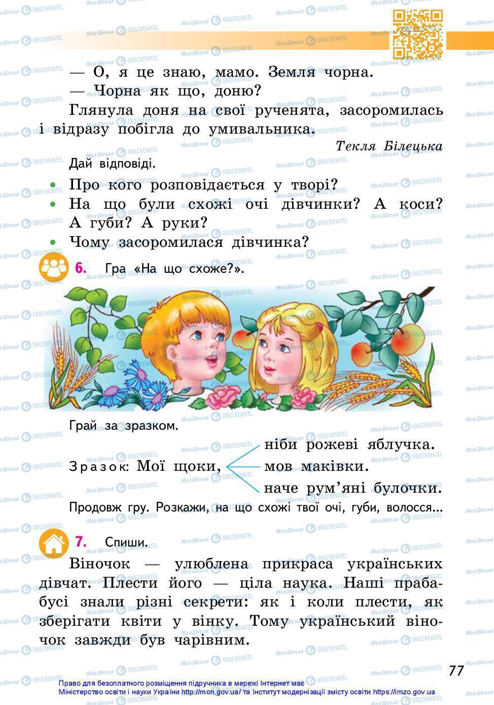 Підручники Українська мова 2 клас сторінка 77