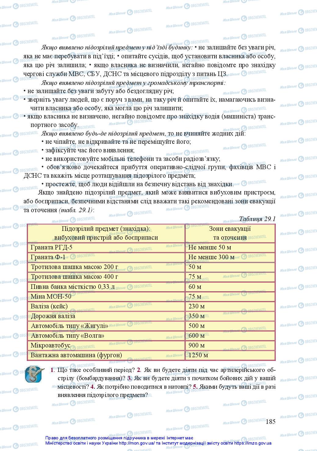 Підручники Захист Вітчизни 11 клас сторінка 185