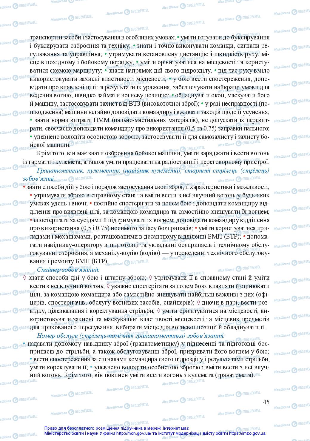 Підручники Захист Вітчизни 11 клас сторінка 45