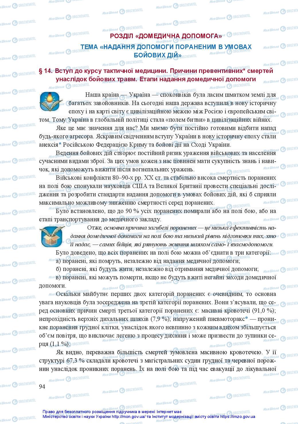 Підручники Захист Вітчизни 11 клас сторінка 94