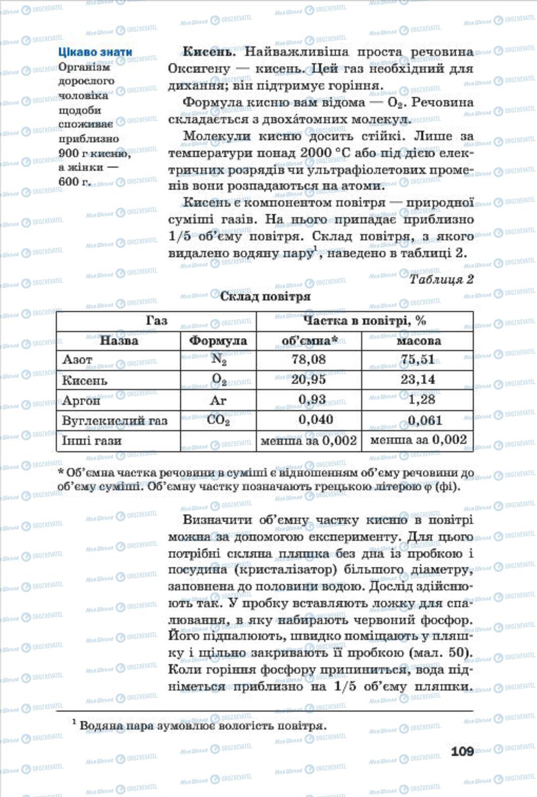 Підручники Хімія 7 клас сторінка 109