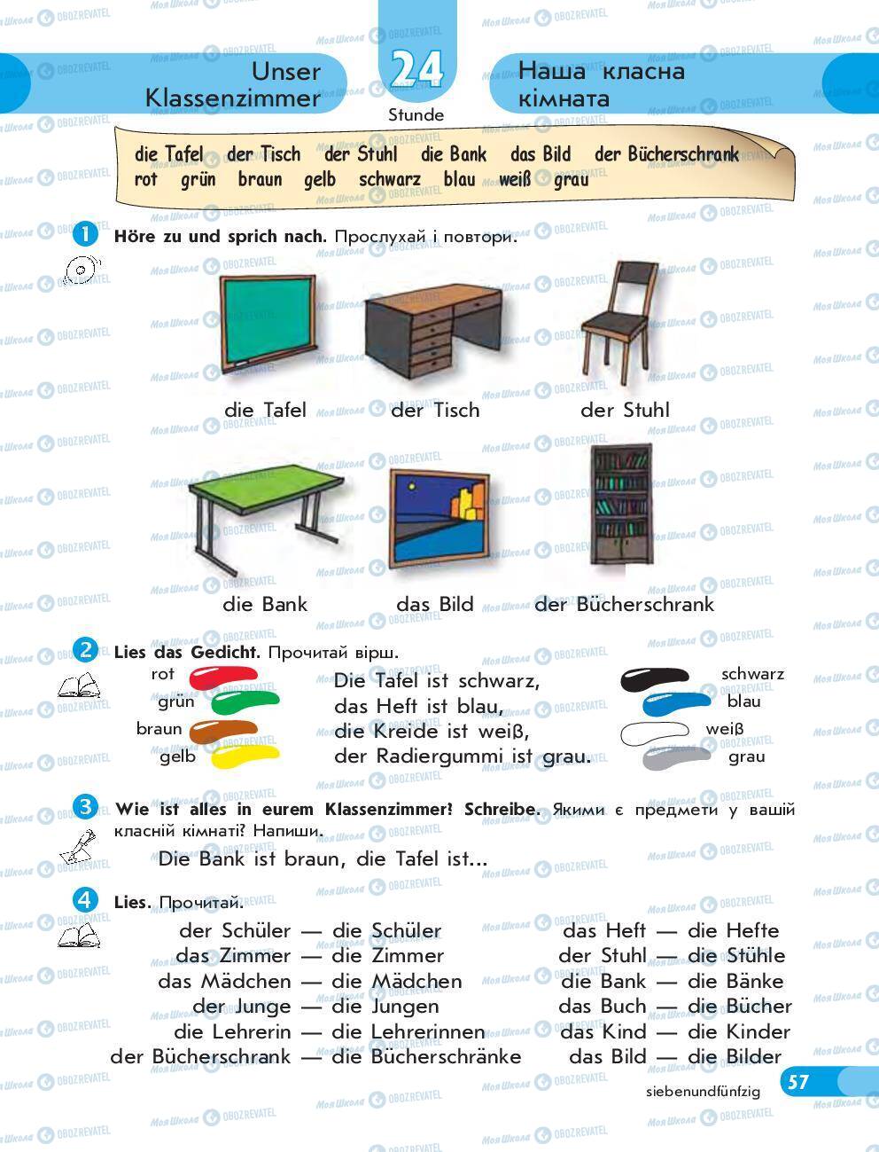 Підручники Німецька мова 5 клас сторінка 57
