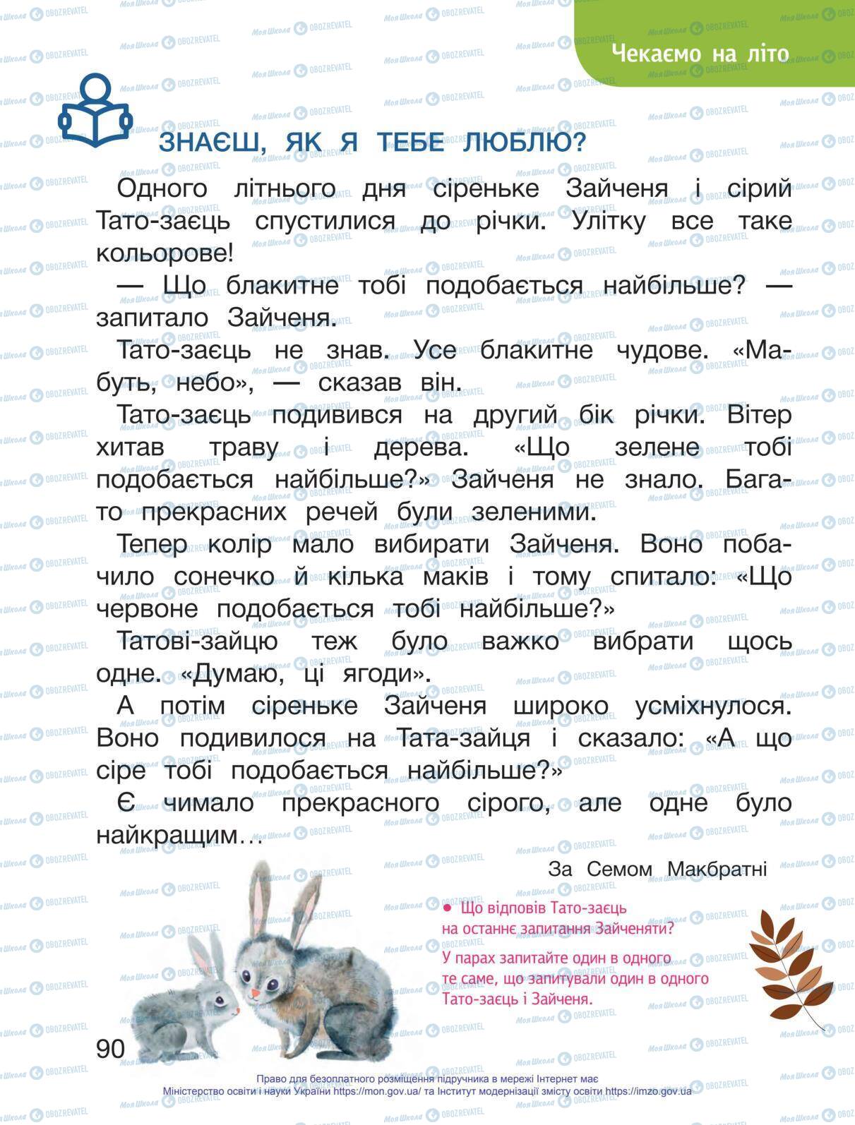 Підручники Українська мова 1 клас сторінка 90