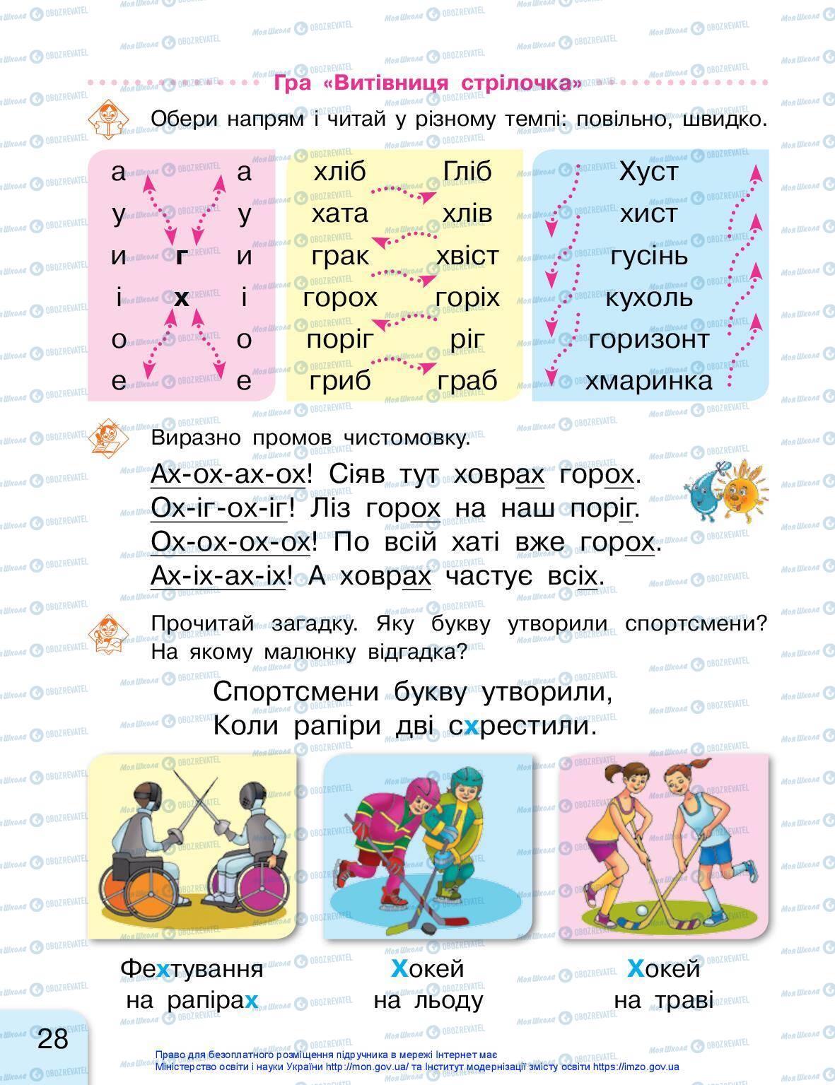 Підручники Українська мова 1 клас сторінка 28