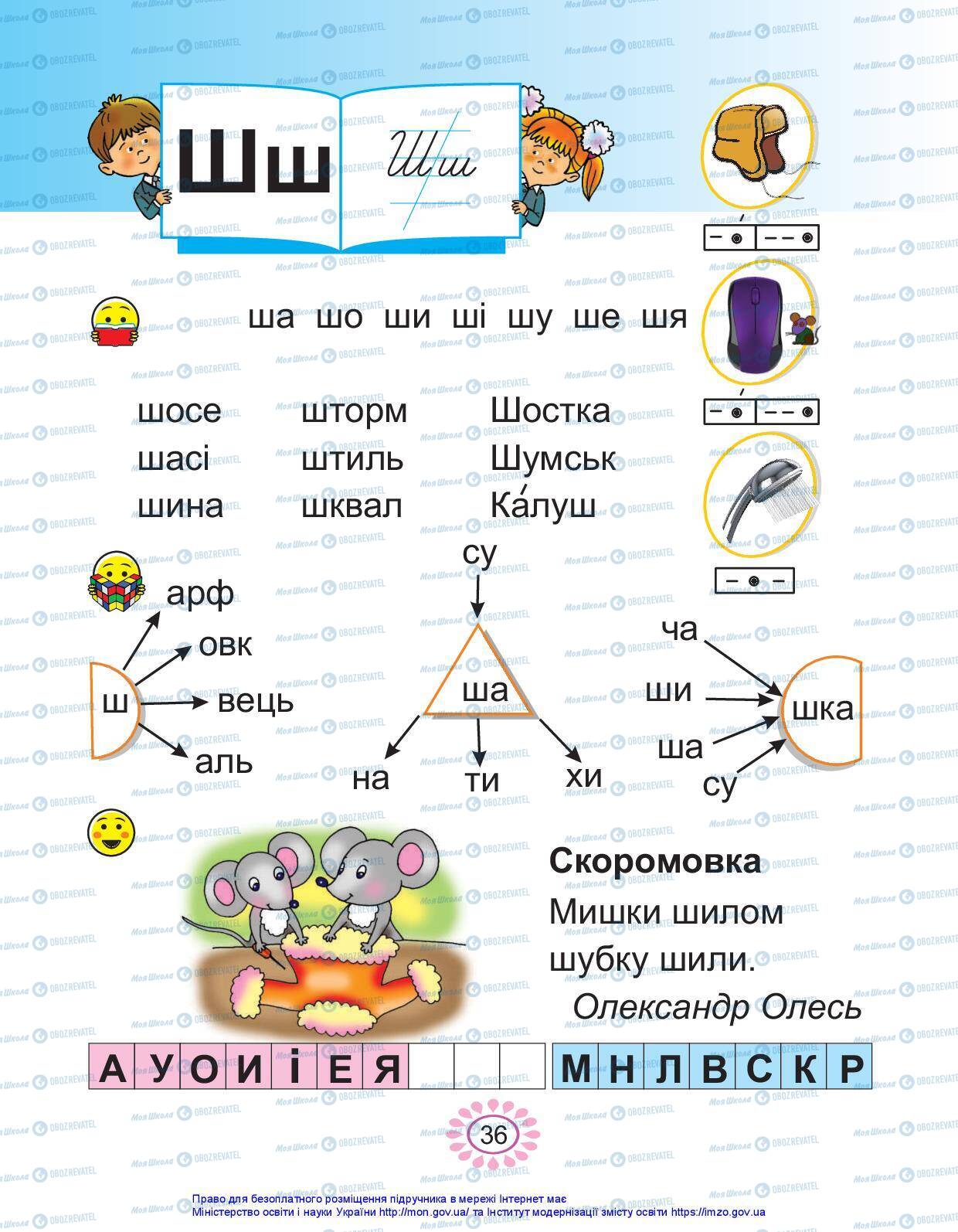 Підручники Українська мова 1 клас сторінка 36