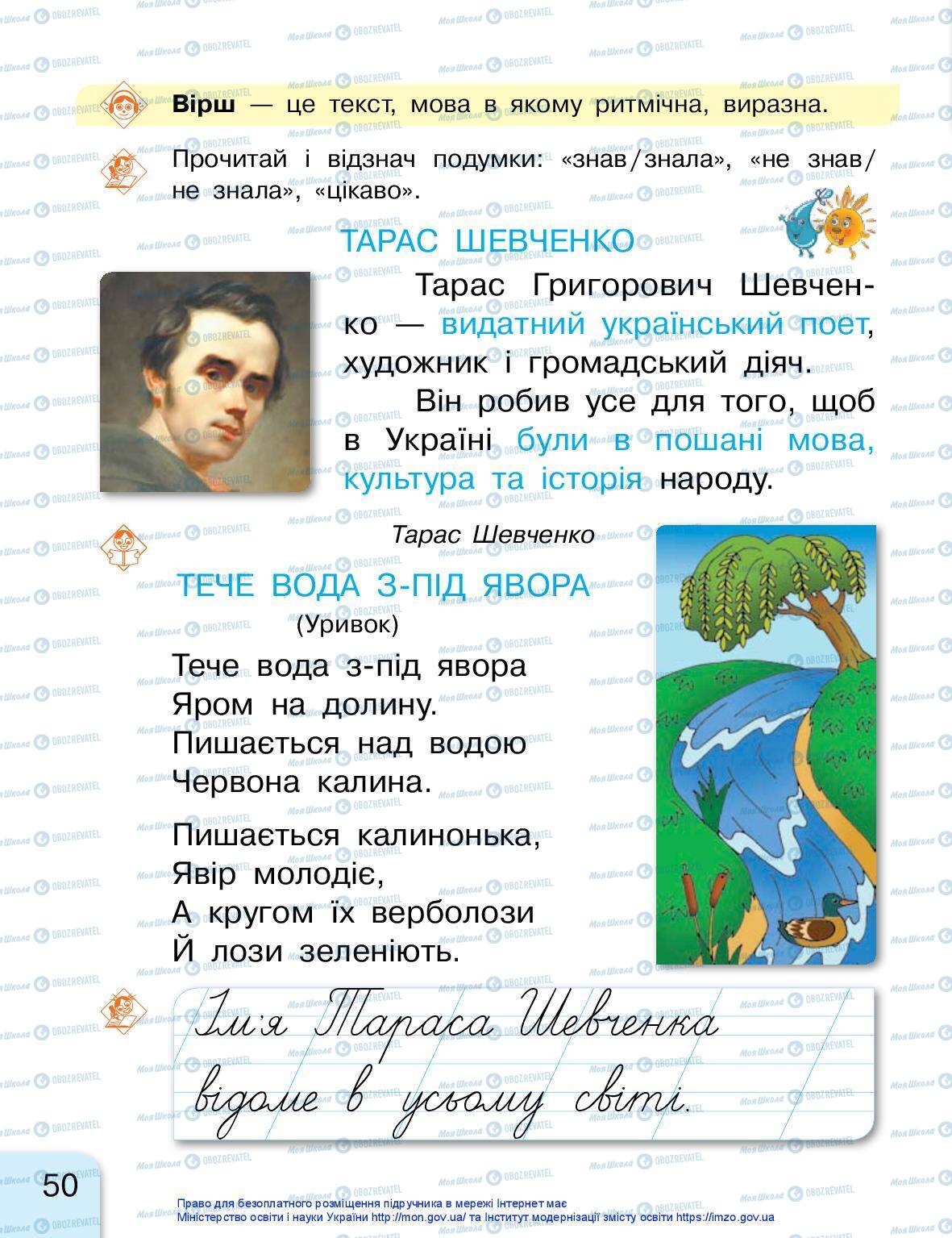 Підручники Українська мова 1 клас сторінка 50