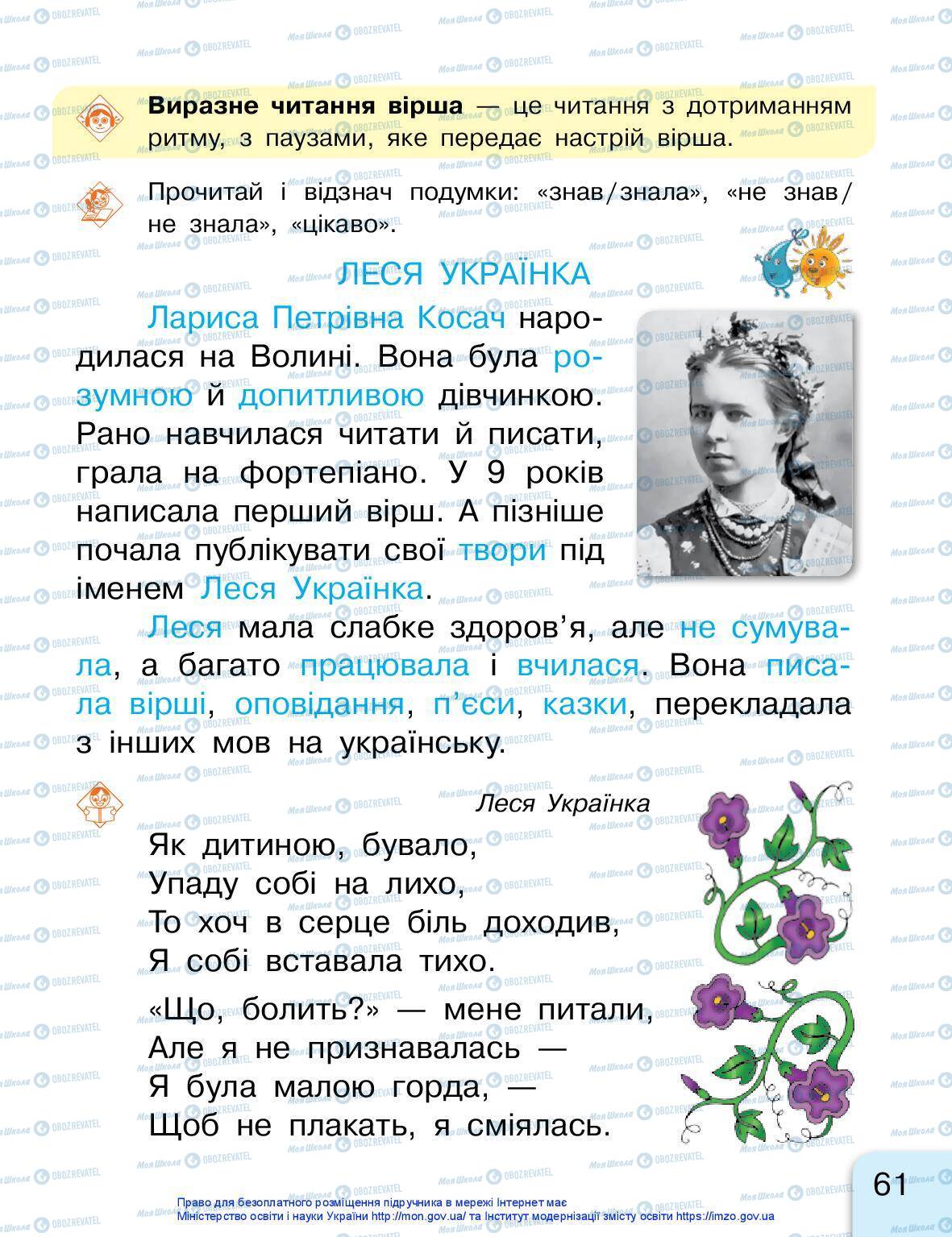 Підручники Українська мова 1 клас сторінка 61