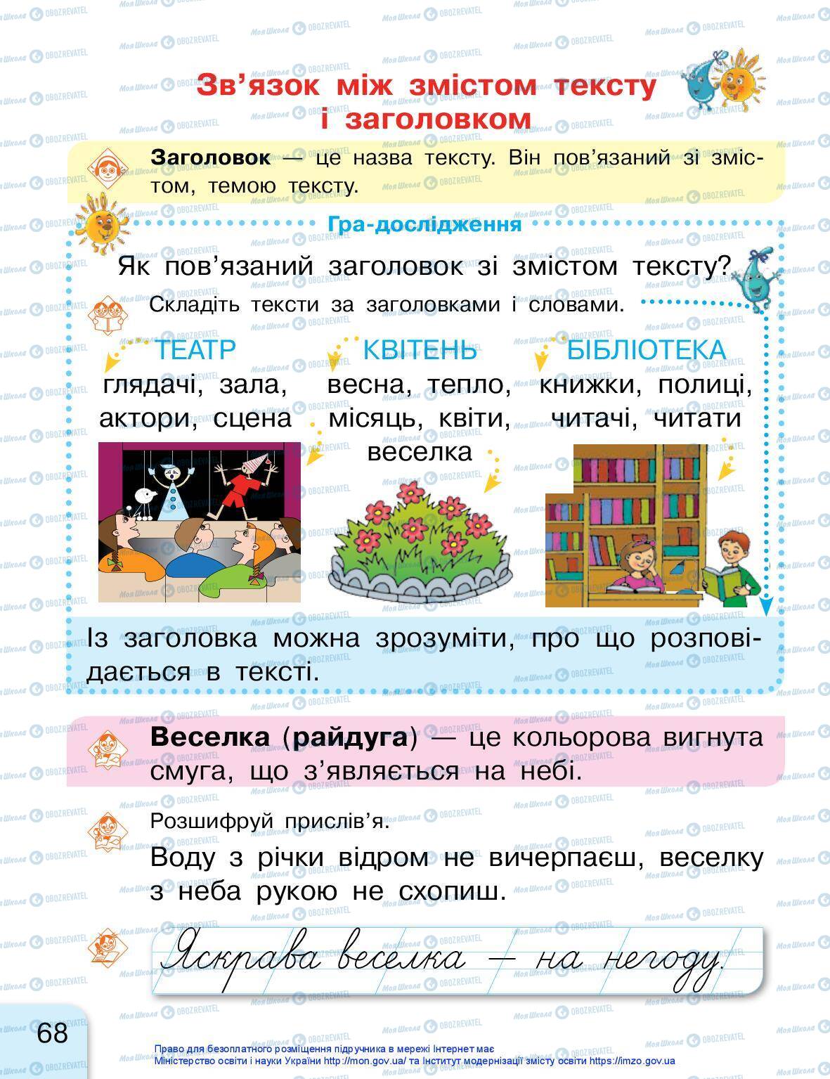 Підручники Українська мова 1 клас сторінка 68