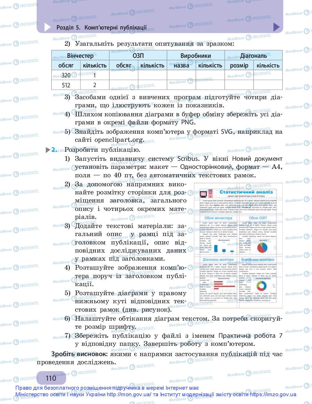 Підручники Інформатика 9 клас сторінка 110