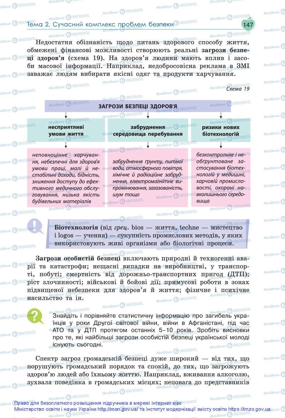 Підручники Основи здоров'я 9 клас сторінка 147