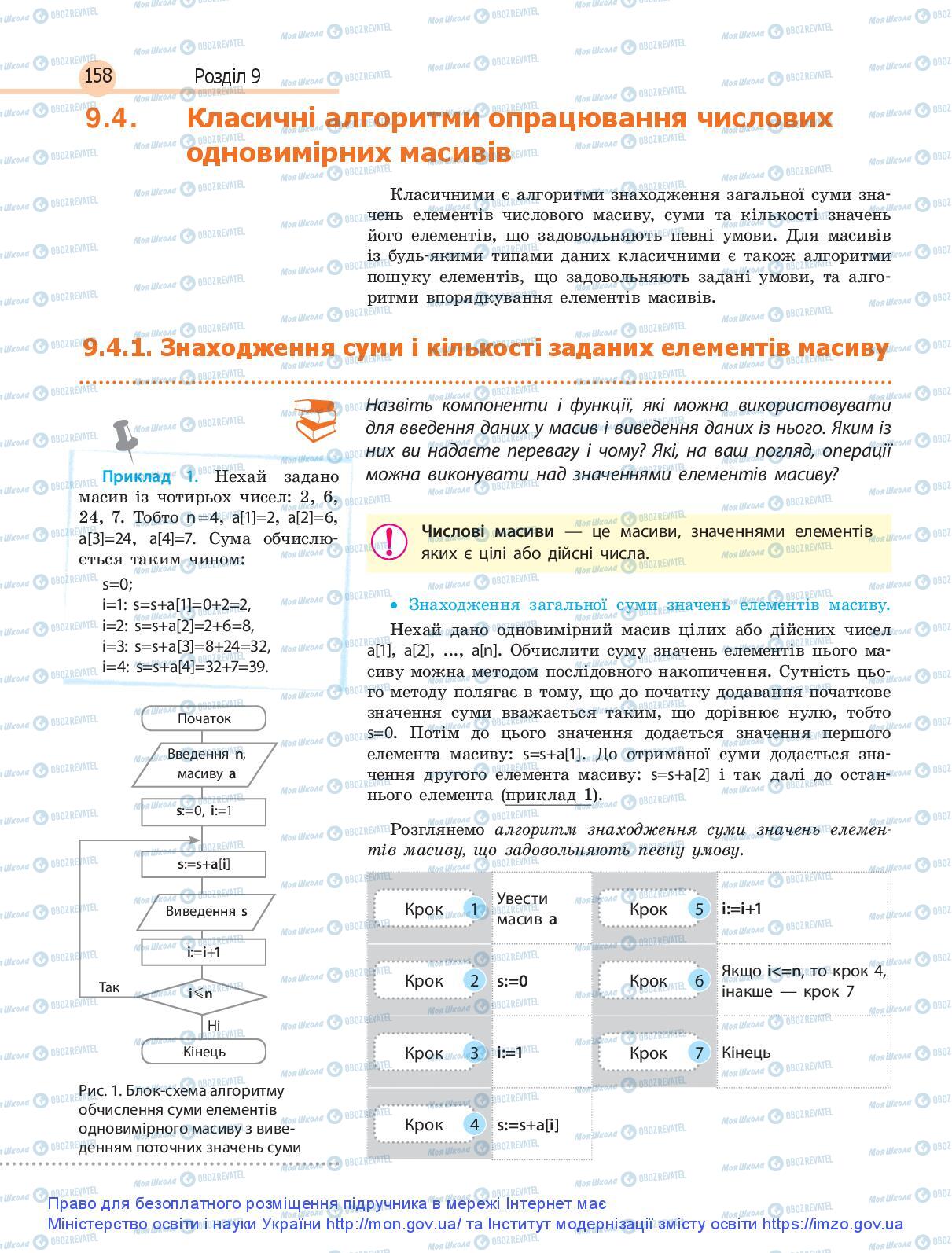 Підручники Інформатика 9 клас сторінка 158