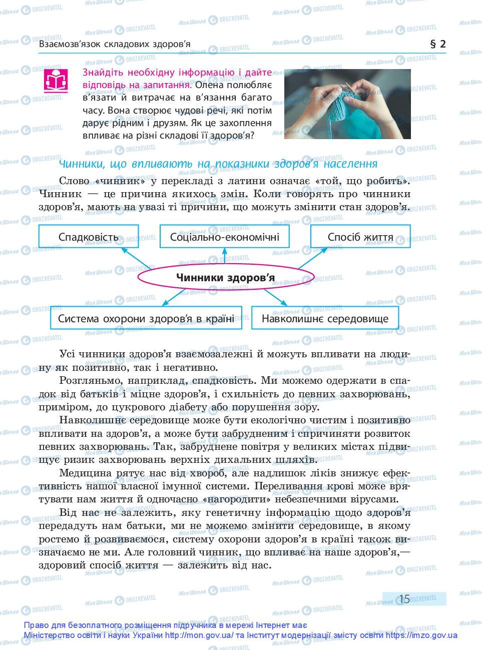Підручники Основи здоров'я 9 клас сторінка 15